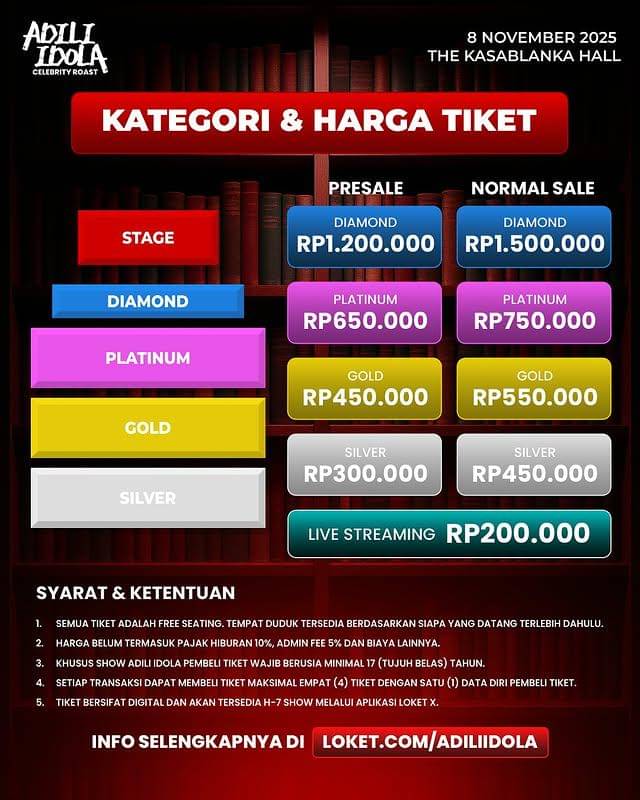 harga tiket Adili Idola dan cara belinya (Instagram.com/adiliidola)