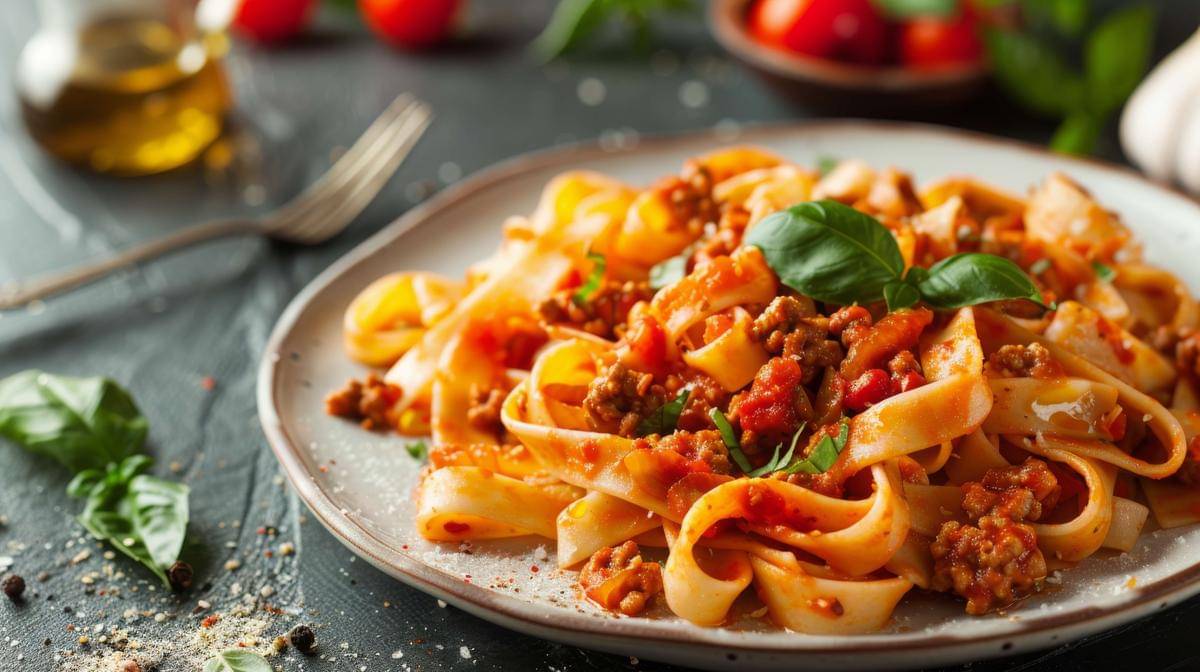 ilustrasi tagliatelle bolognese 