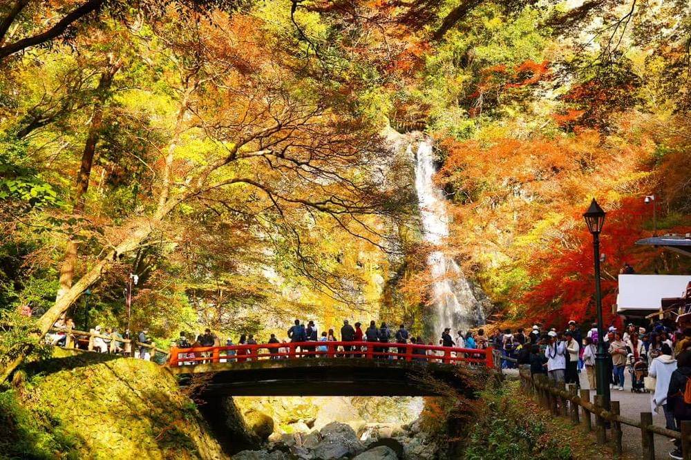 ilustrasi pemandangan di Minoh Park