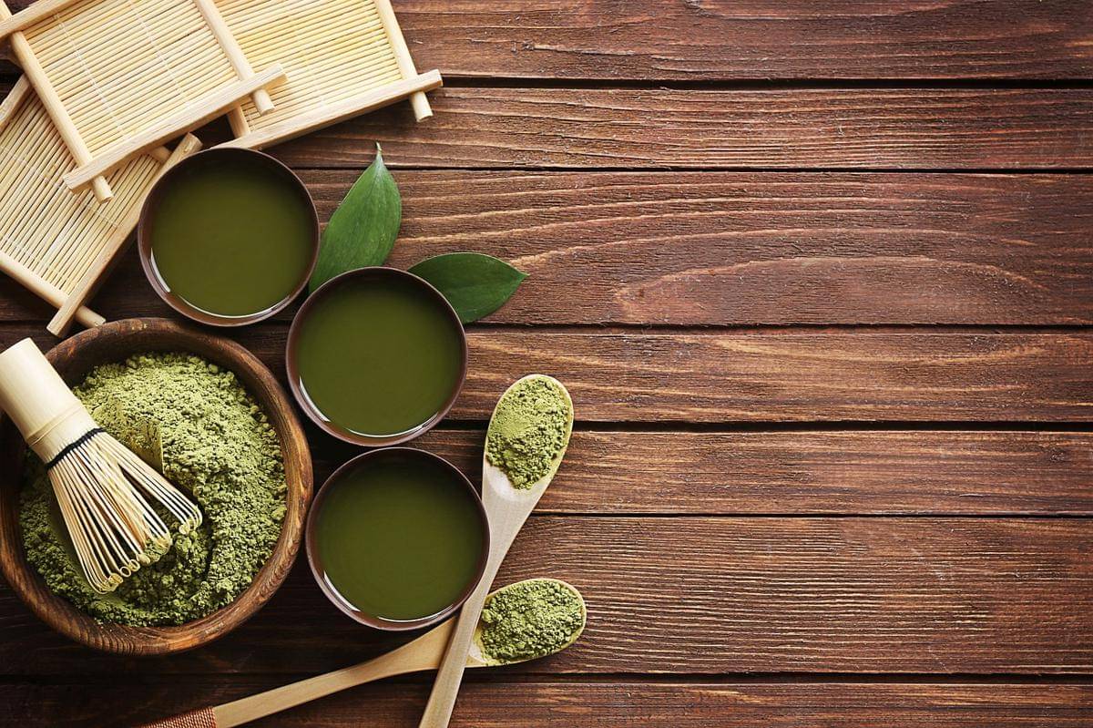 ilustrasi bubuk matcha