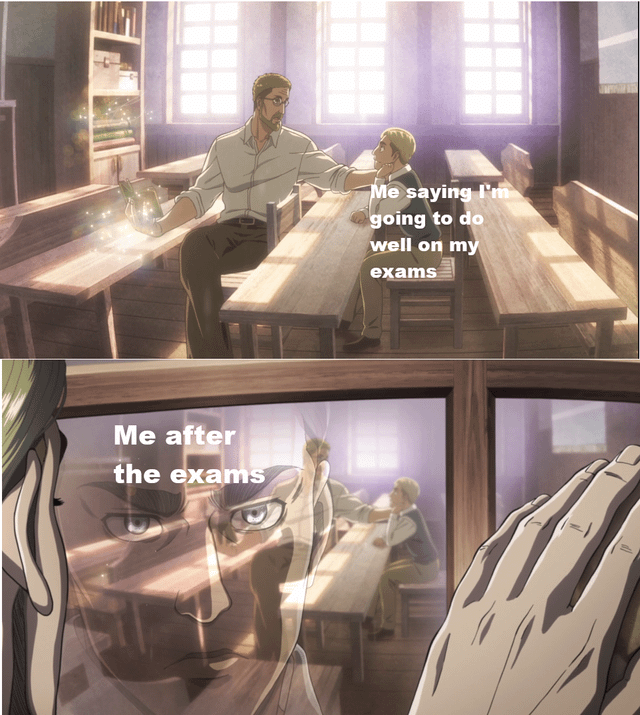 meme anime tentang ujian akhir