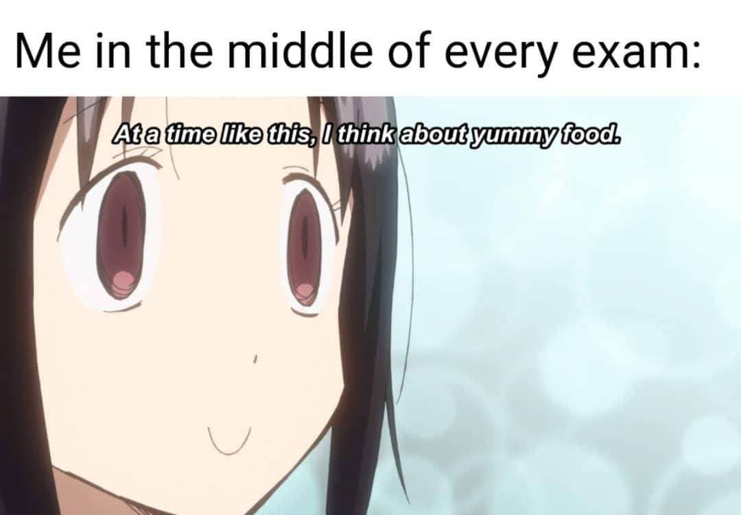 meme anime tentang ujian akhir
