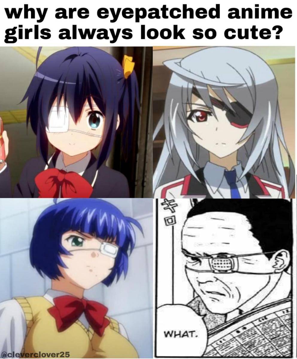 meme karakter anime dengan penutup mata