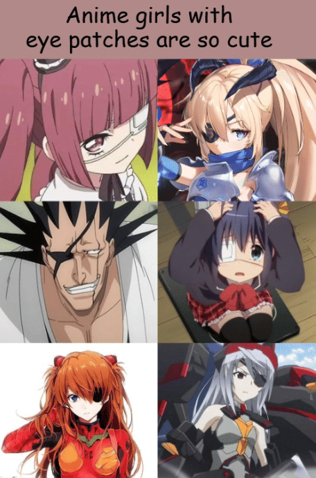 meme karakter anime dengan penutup mata