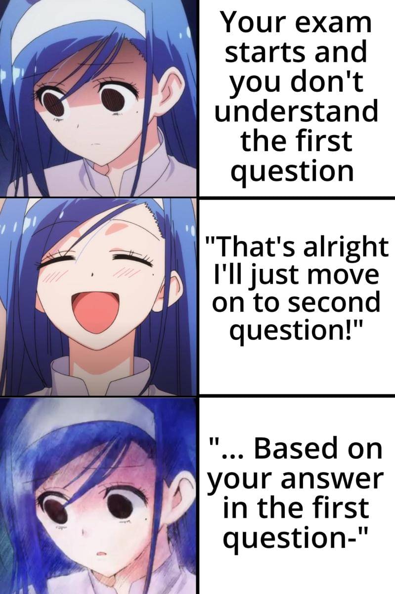 meme anime tentang ujian akhir