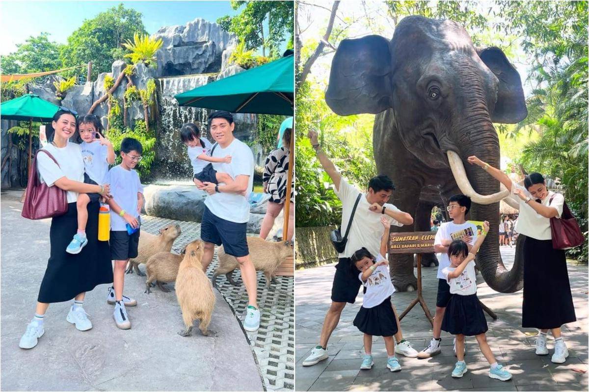keluarga Cynthia Wijaya dan Riedhan ke Bali safari