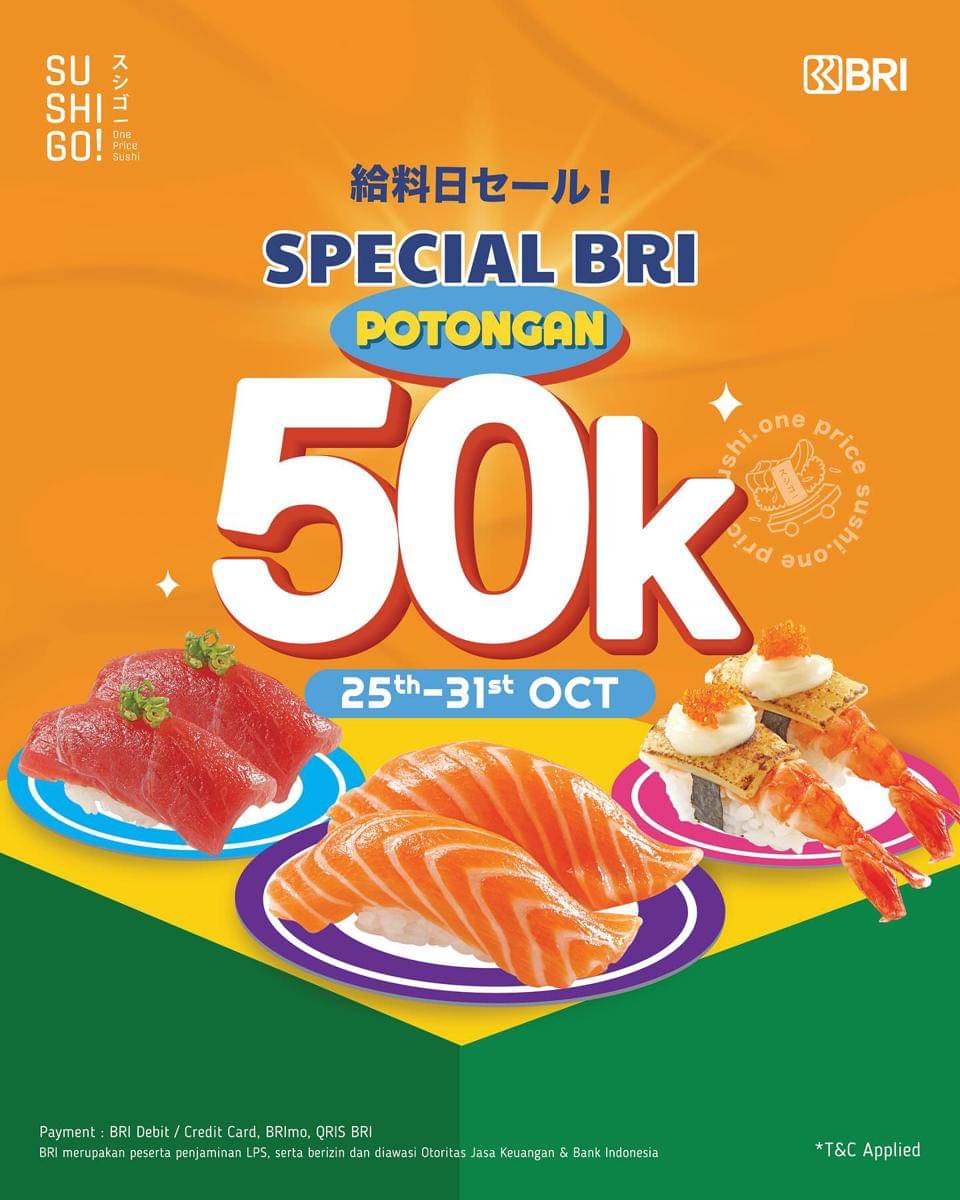 Potret promo gajian SUSHI GO! Oktober 2025 