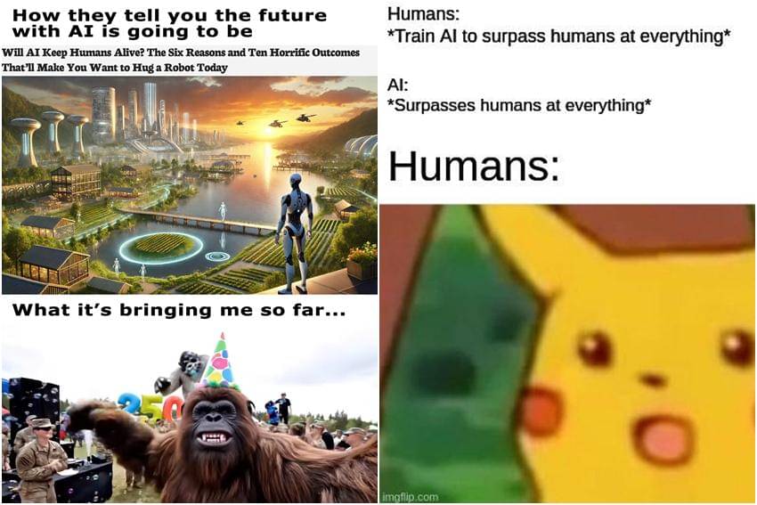 kolase meme kartun tentang AI