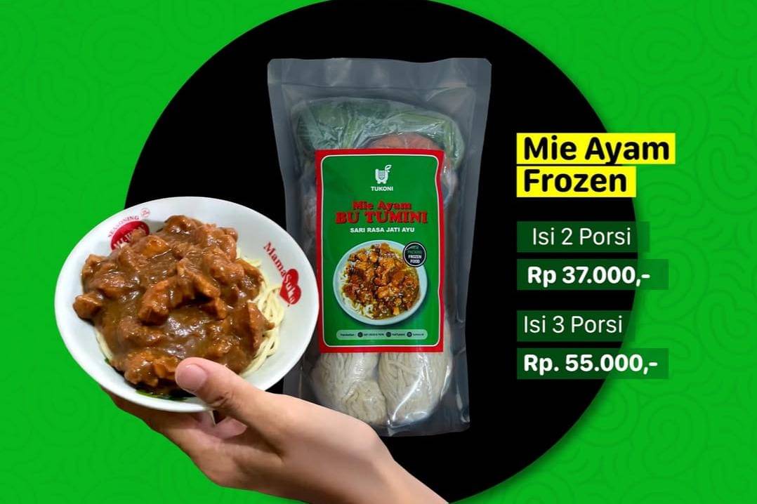 Mie Ayam Bu Tumini frozen dari Yuk Tukoni.