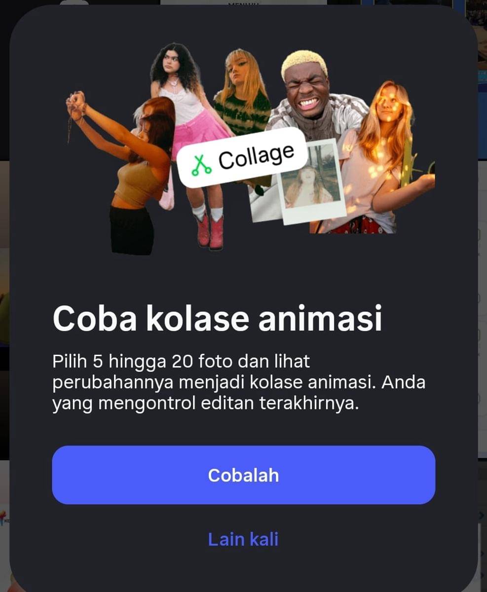 kolase animasi melalui aplikasi Instagram