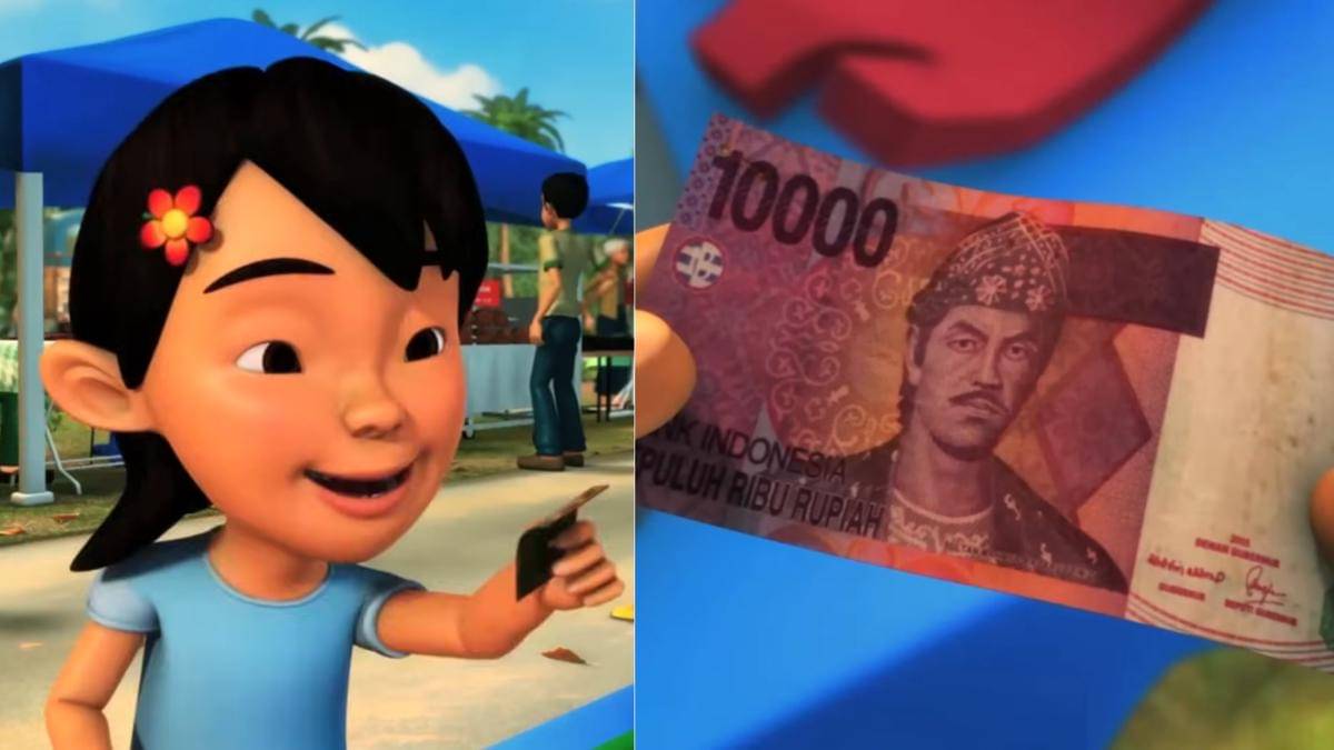 Susanti membayar dengan uang kertas Rupiah