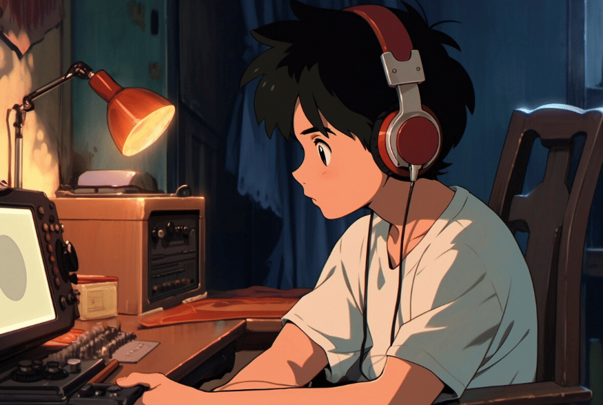 ilustrasi anime lo-fi