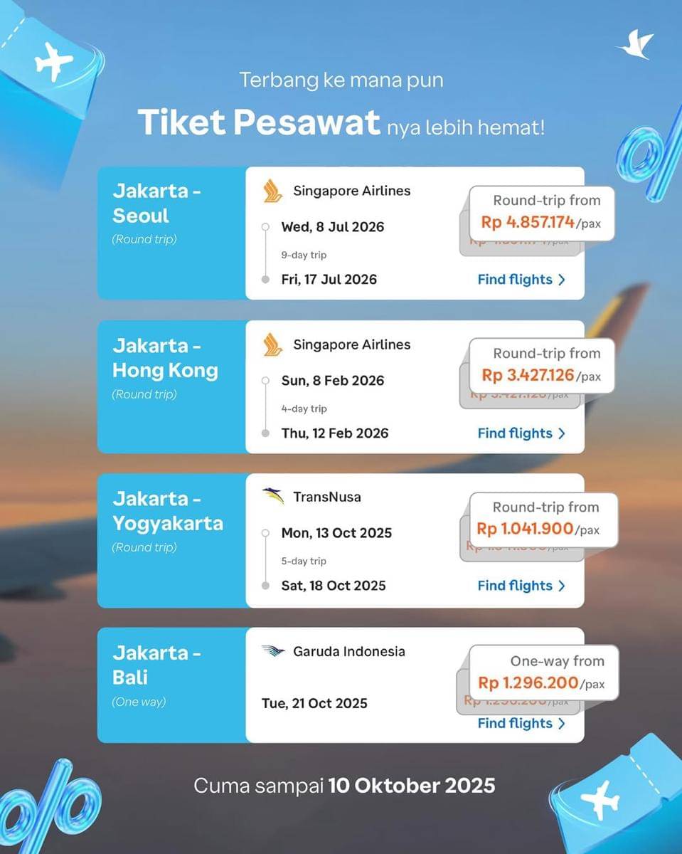 pilihan harga tiket pesawat di Traveloka