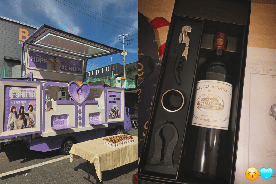 coffee truck dan wine dari LE SSERAFIM untuk J-Hope BTS (instagram.com/uarmyhope)