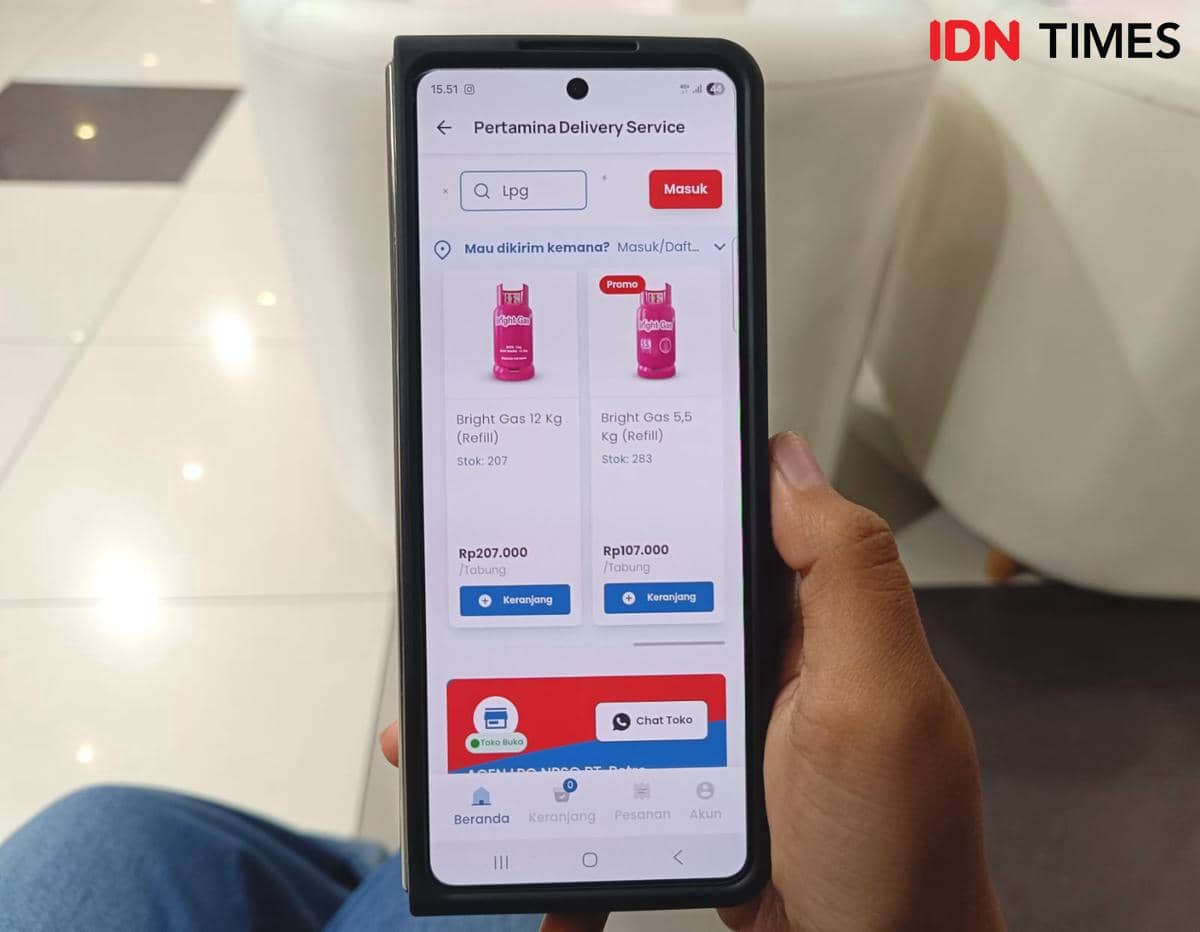 Pembelian bright gas bisa dilakukan secara online melalui aplikasi MyPertamina. (IDN Times/Debbie Sutrisno)