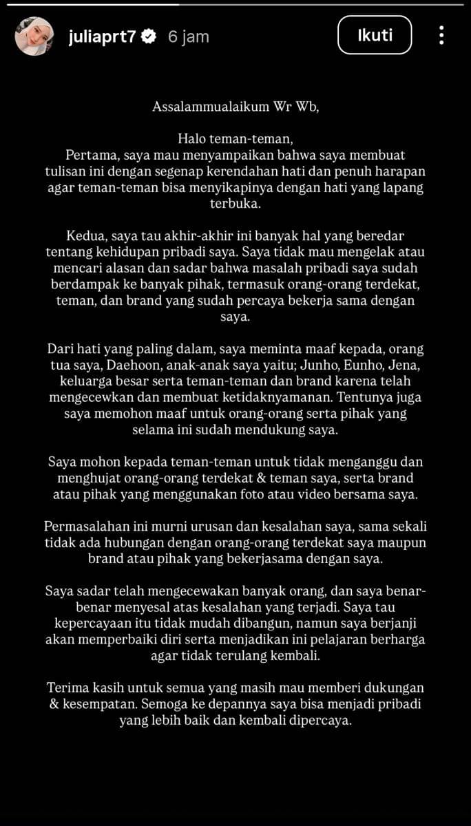Klarifikasi Jule soal rumor perselingkuhan
