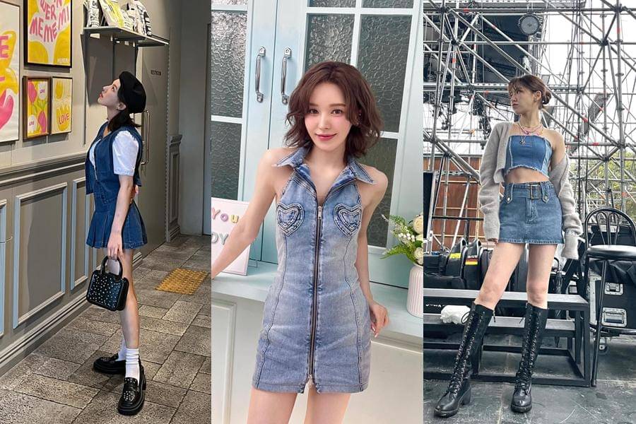 gaya fashion serba denim ala Wendy Red Velvet