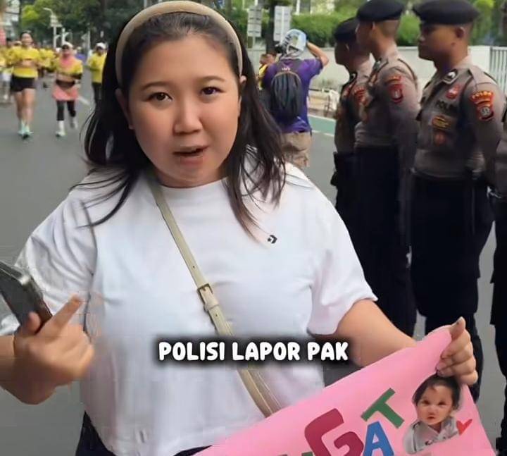 potret Kiky Saputri dukung Khairi ikut half marathon