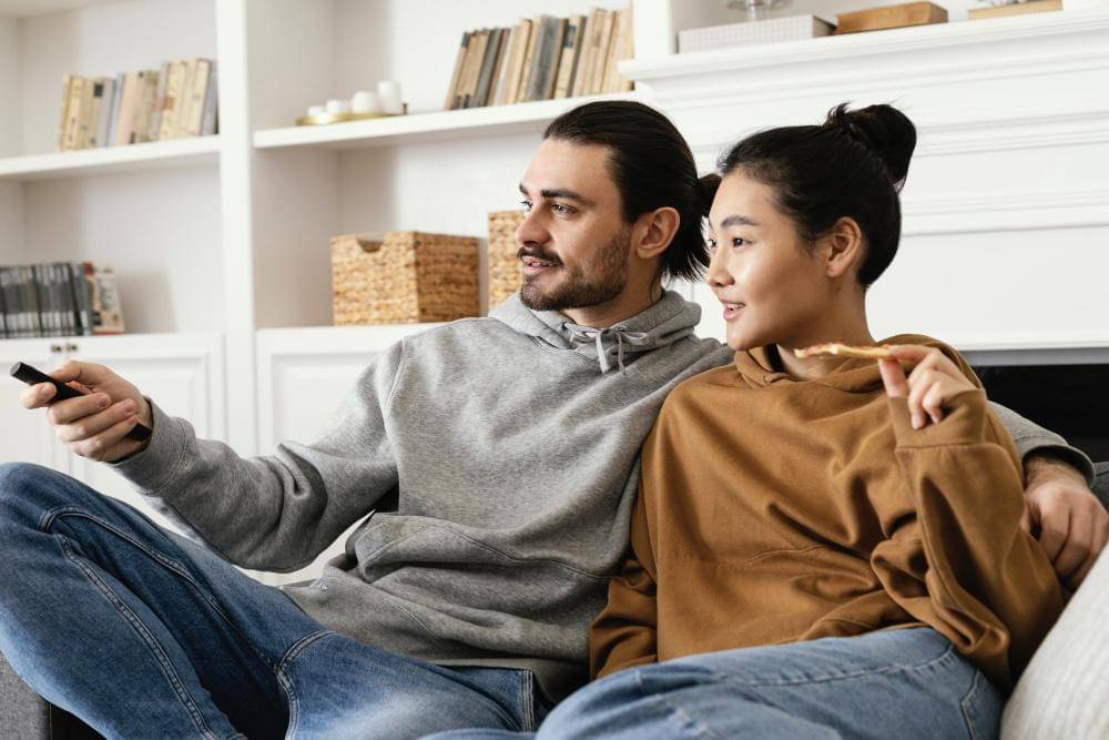 ilustrasi pasangan rileks