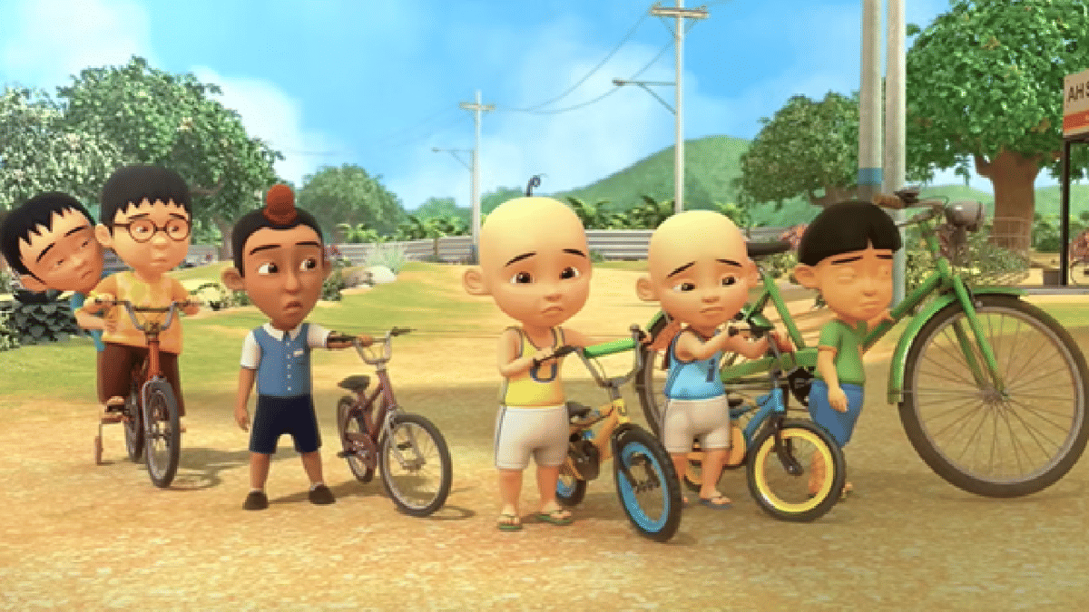 banyak sepeda unik di Upin & Ipin