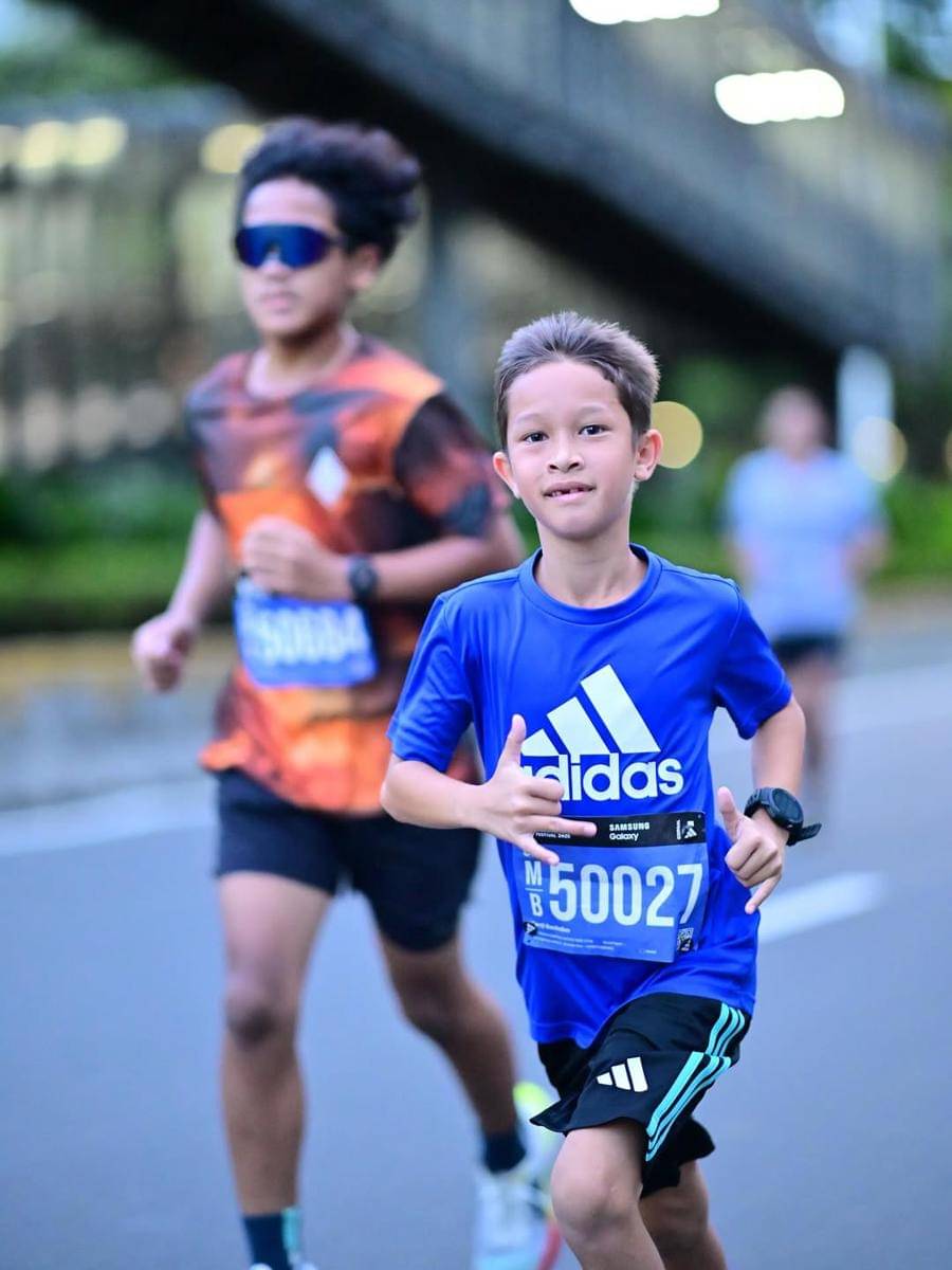 Kenji anak Irfan Bachdim ikut marathon 5KM