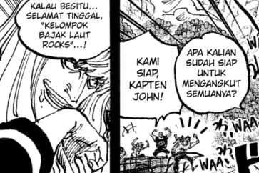 Kapten John mengucapkan selamat tinggal kepada Bajak Laut Rocks.