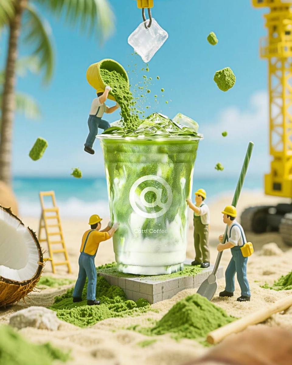Salah satu menu matcha di Cotti Coffee