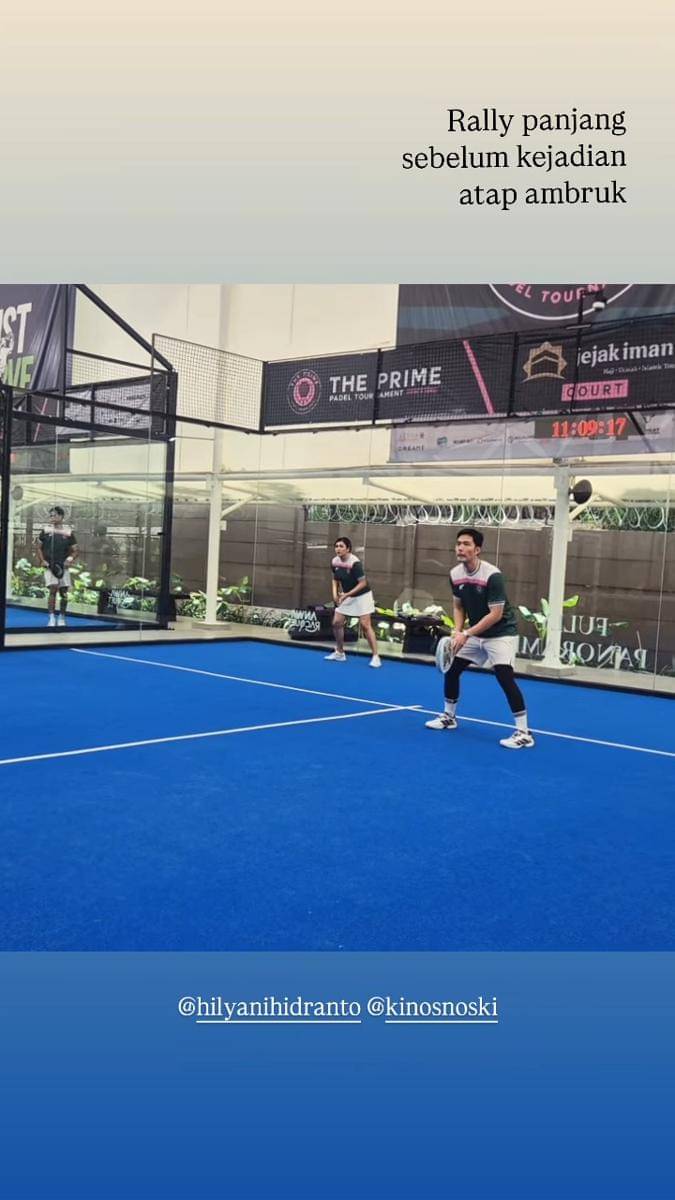 artis ikut turnamen padel sebelum atap roboh