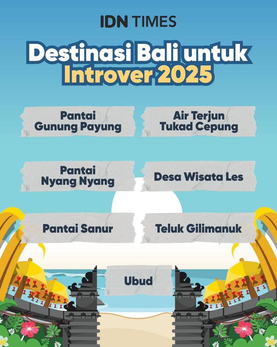 Infografik destinasi bali untuk kaum introver