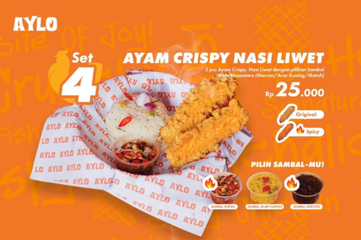 Ayam Crispy Nasi Liwet di Aylo Indonesia 