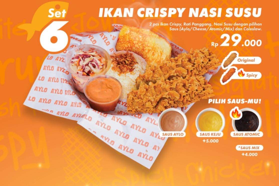 Ikan Crispy Nasi Susu di Aylo Indonesia 