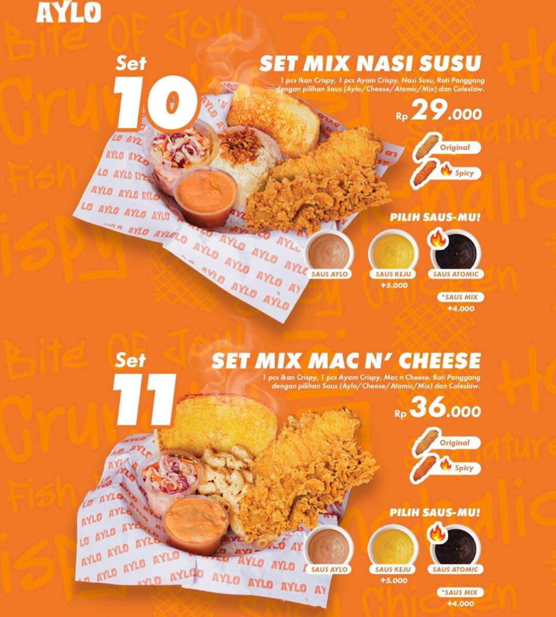 Menu set mix di Aylo Indonesia