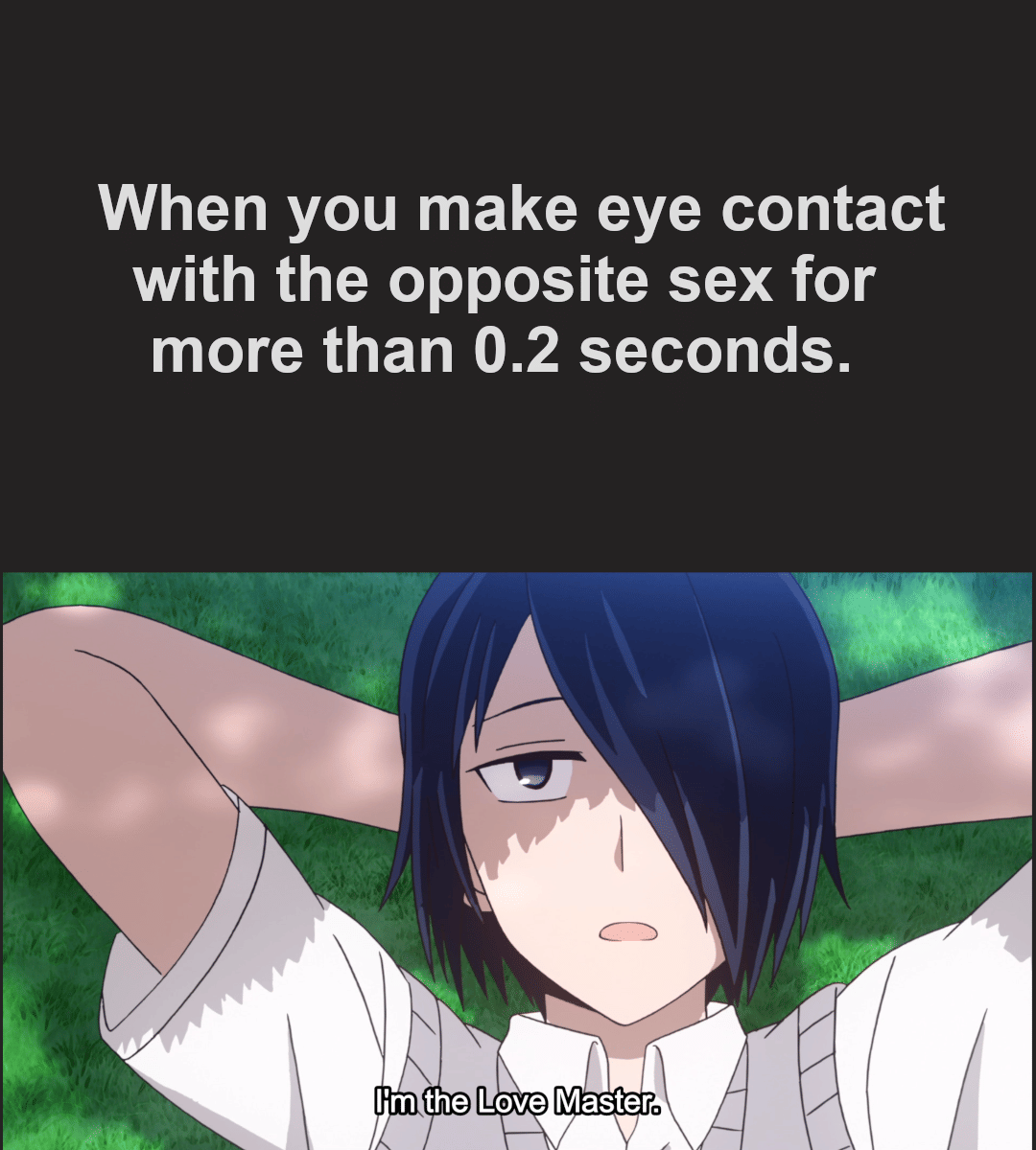 meme anime tentang kontak mata