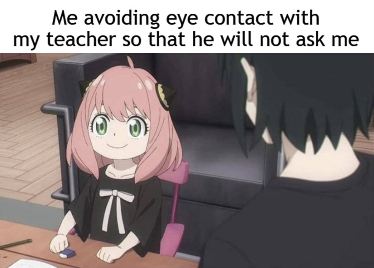 meme anime tentang kontak mata