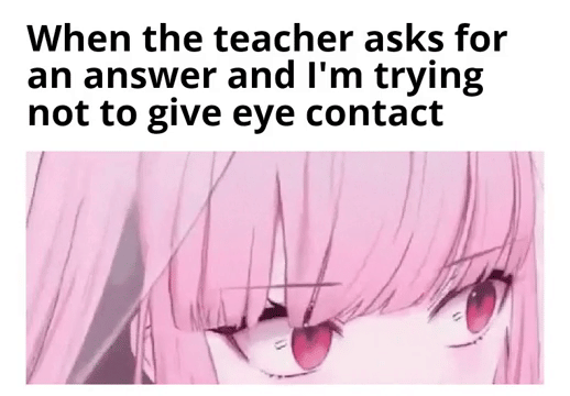 meme anime tentang kontak mata