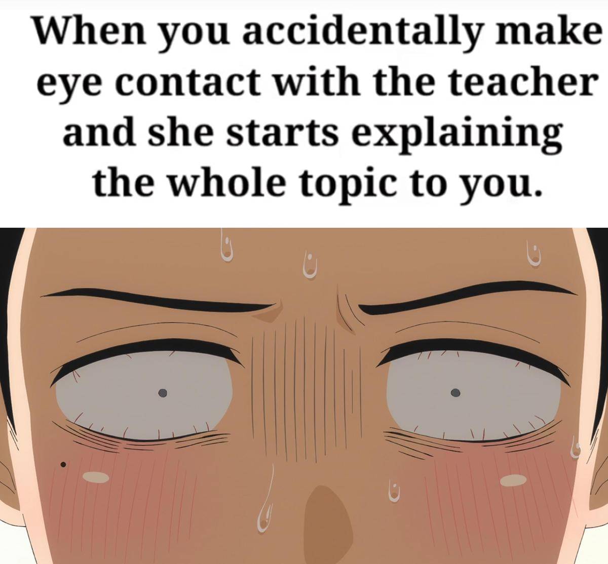 meme anime tentang kontak mata