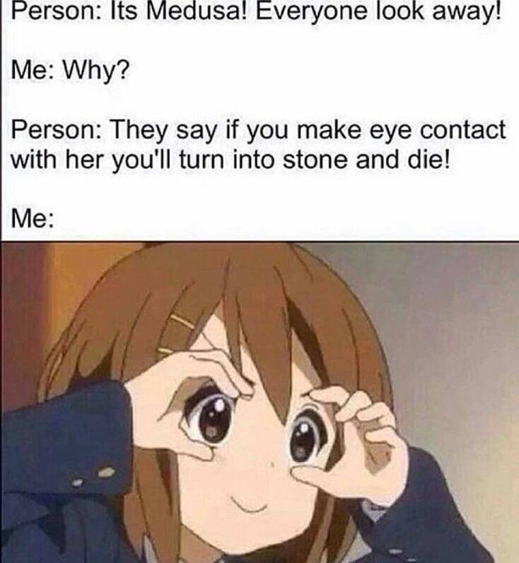 meme anime tentang kontak mata