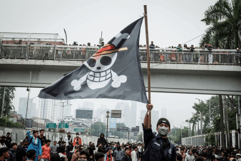 Bendera One Piece Berkibar dalam Demonstrasi di Beberapa Negara 