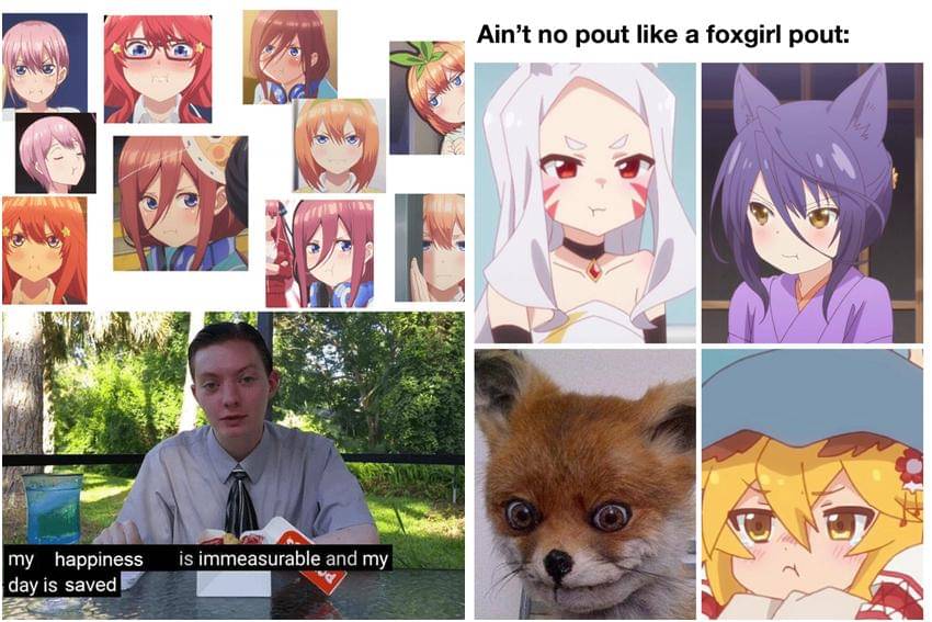 kolase meme karakter anime cemberut