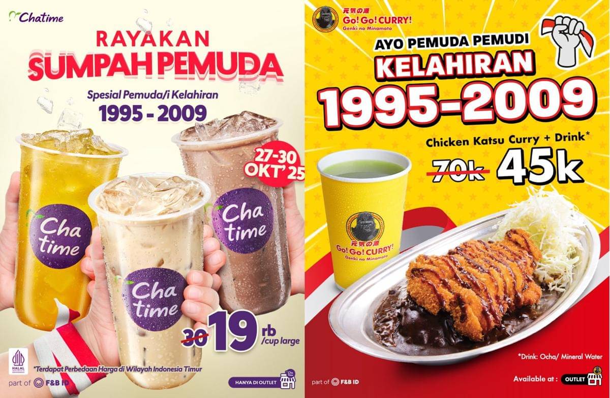 Potret promo makanan dan minuman Sumpah Pemuda 2025
