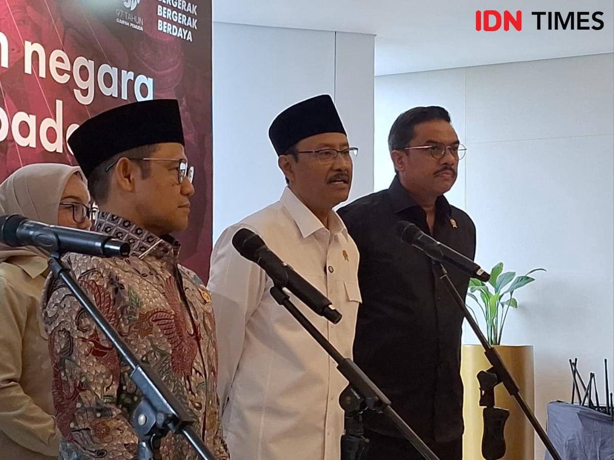 Menteri Sosial Saifullah Yusuf dalam "Satu Tahun Pemberdayaan Masyarakat: Langkah Awal Transformasi Bangsa" di Menara Danareksa, Jakarta Pusat, pada Selasa (28/10/2025). (IDN Times/Rachel Kathryn).
