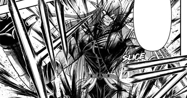 Morrigan terkena tebasan Nezha - Record of Ragnarok: Gods' Apocalypse