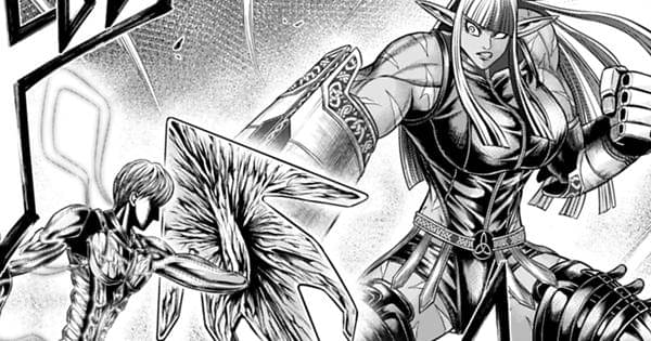 Nezha menahan serangan Morrigan - Record of Ragnarok: Gods'Apocalypse