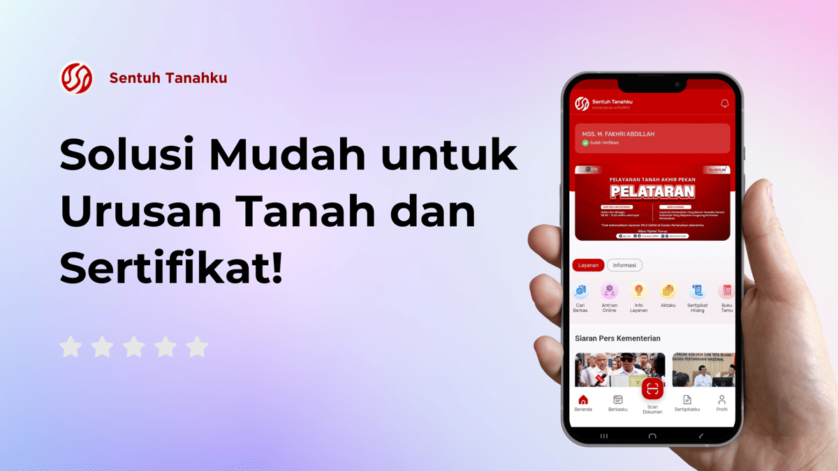 Tampilan aplikasi Sentuh Tanahku
