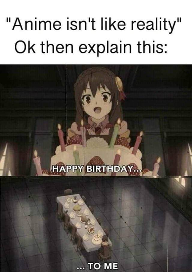meme anime tentang pesta ulang tahun