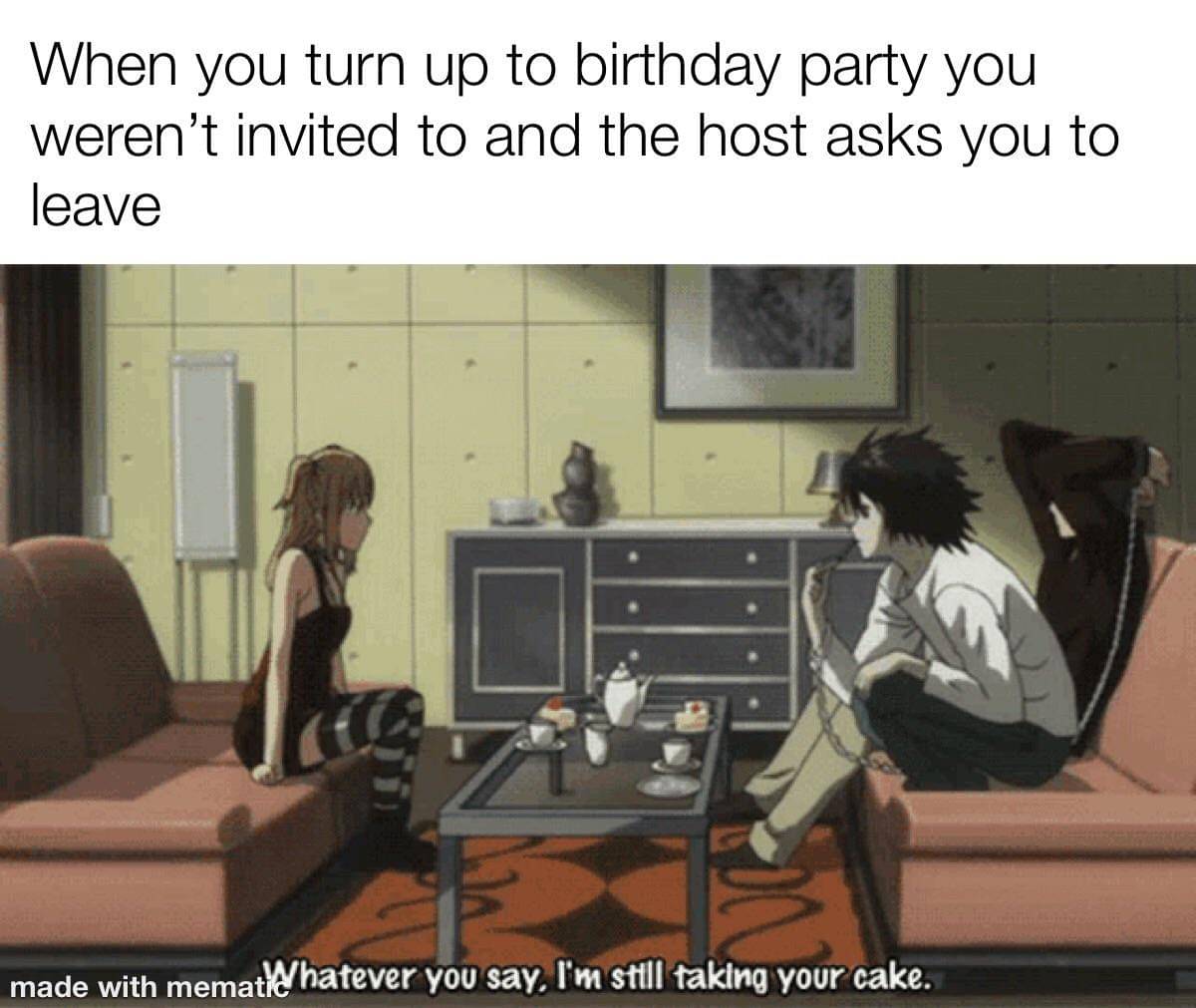 meme anime tentang pesta ulang tahun