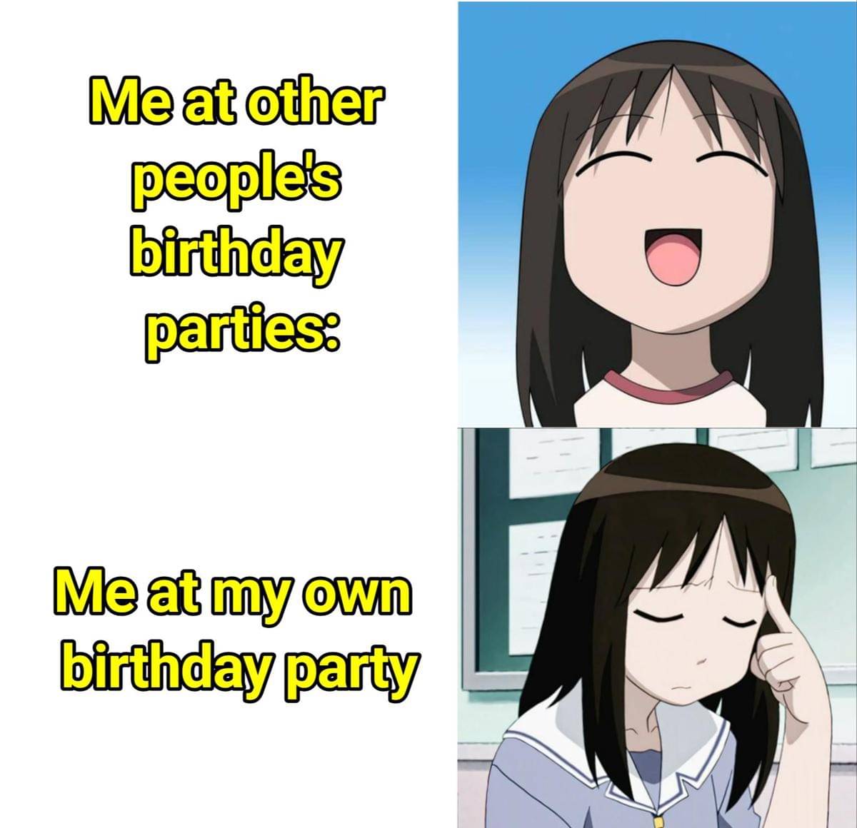 meme anime tentang pesta ulang tahun