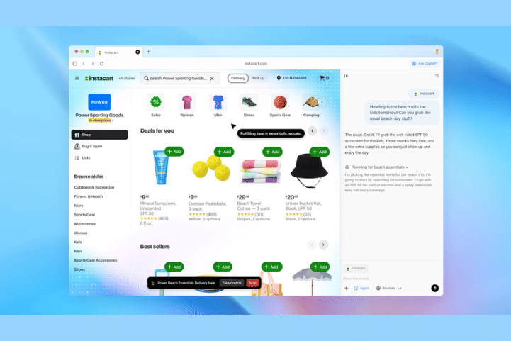 tampilan halaman ChatGPT Atlas 