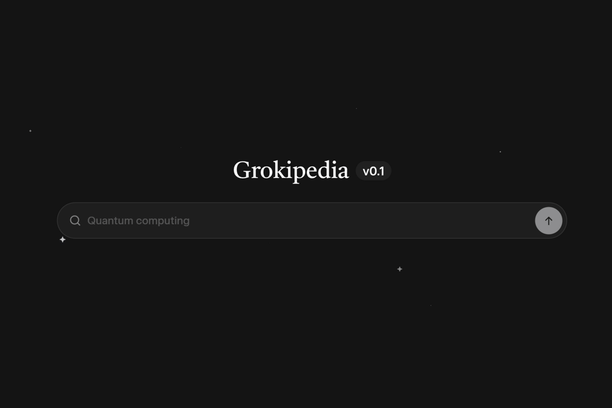 tampilan laman depan Grokipedia