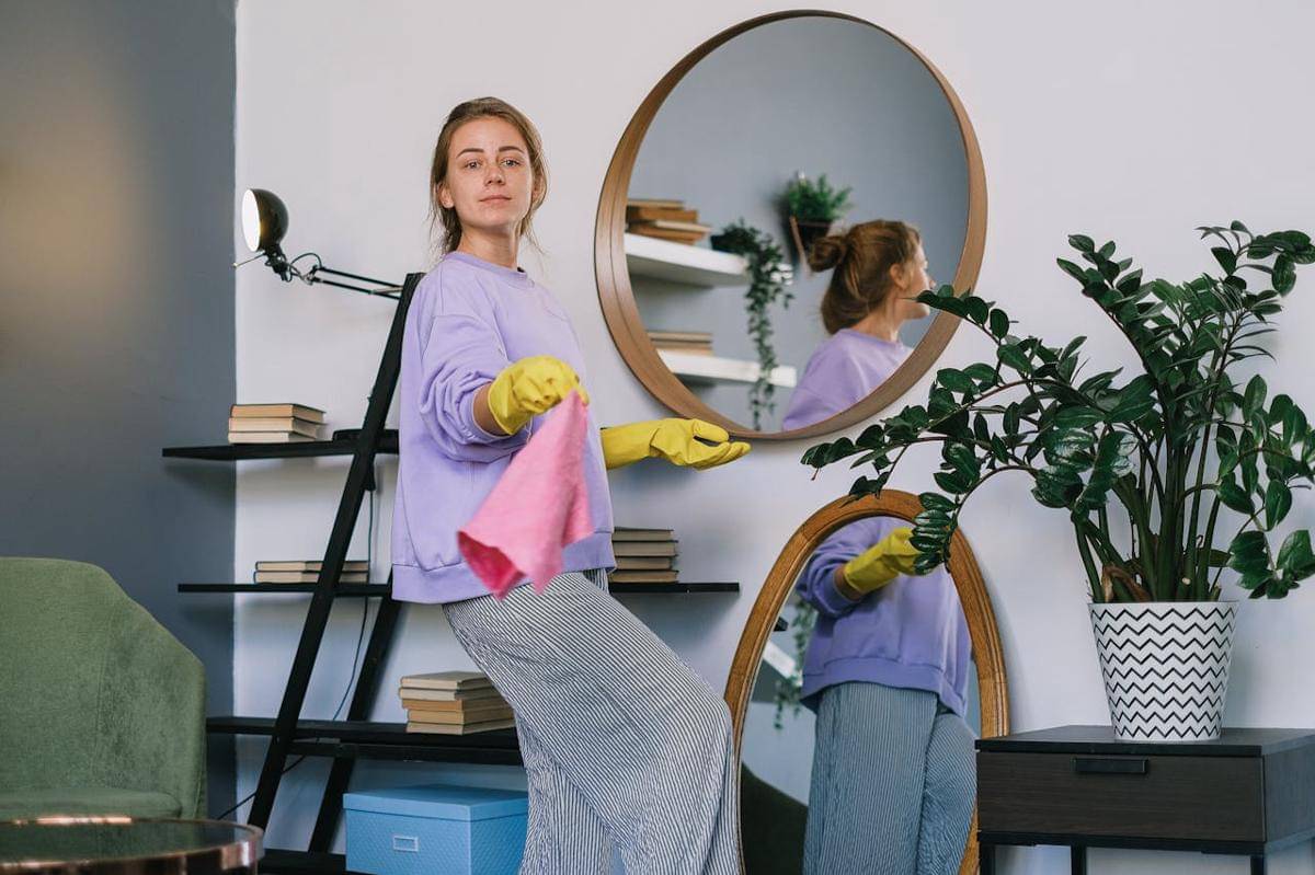 ilustrasi membersihkan interior rumah